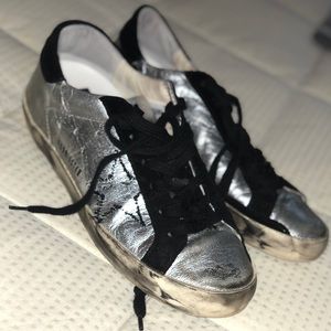 Golden Goose Silver & Black Sneakers 37 GGDB